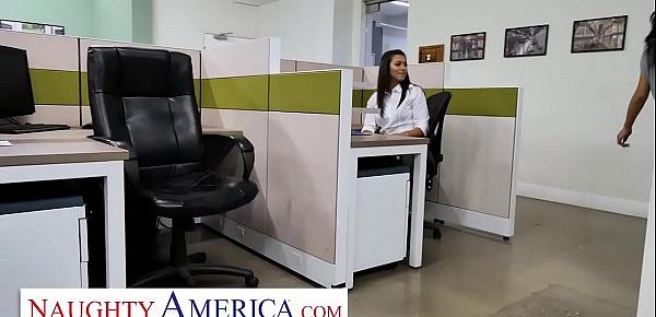  Naughty America - Avery Black & Jenna Rain fuck in office on Labor Day